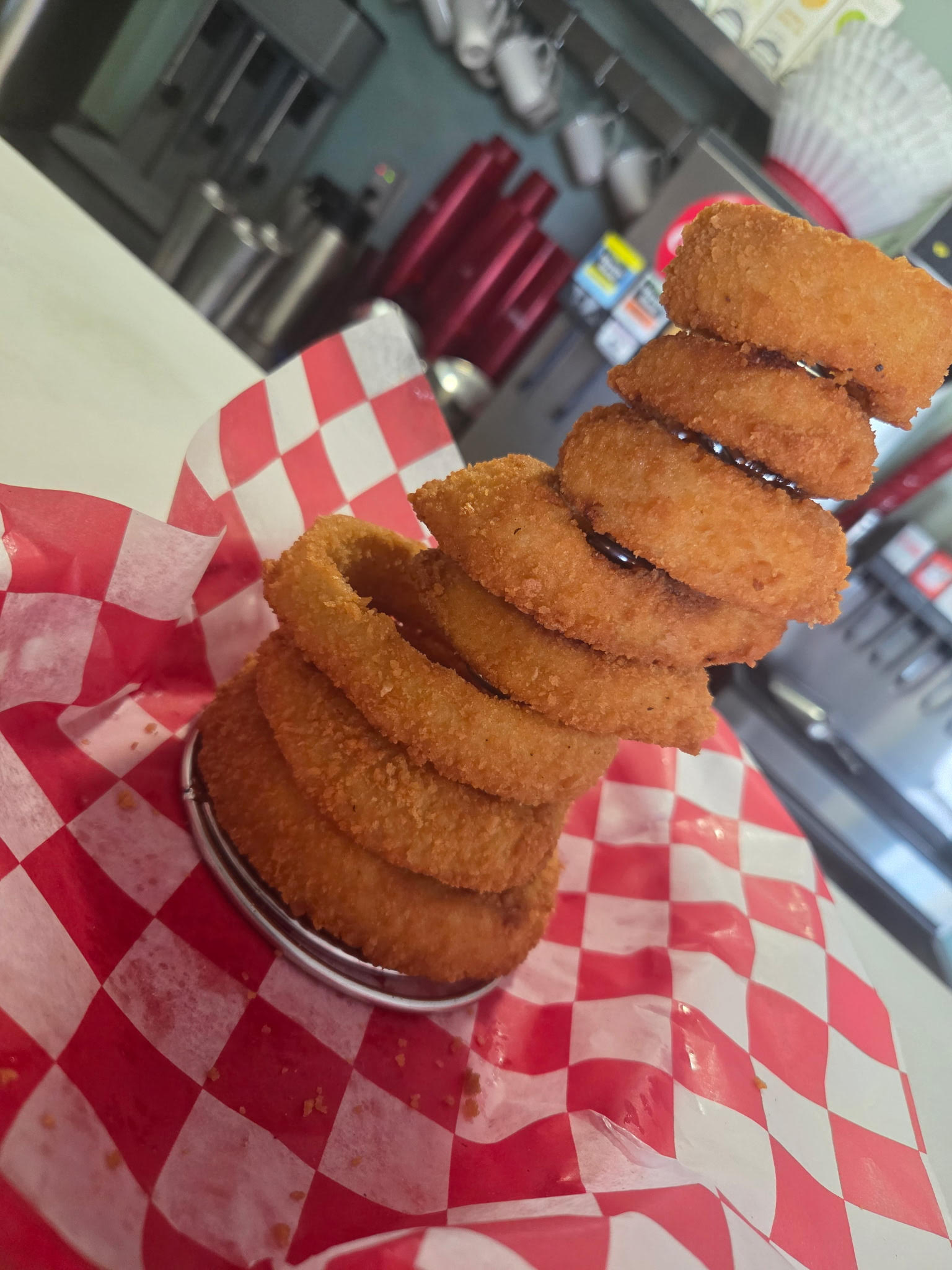 Crispy golden onion rings